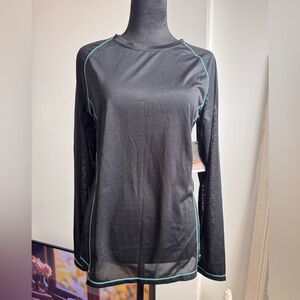 Reebok Black Shirt with Teal Highlights